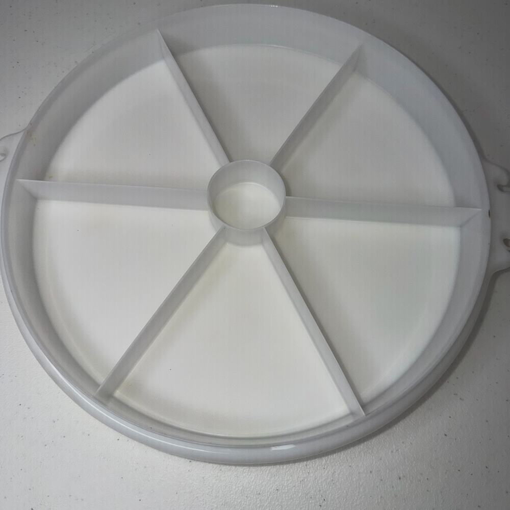 Vintage Blue Tupperware Divided Serving Tray Vegetables Snacks Lid